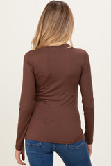 Dark Taupe Basic Long Sleeve Maternity Top