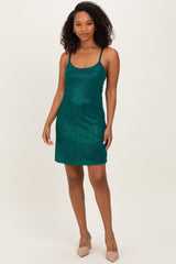 Green Sequin Sleeveless Mini Dress