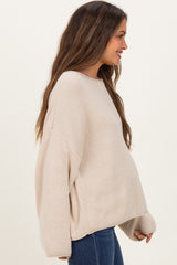 Oatmeal Oversized Boatneck Maternity Sweater