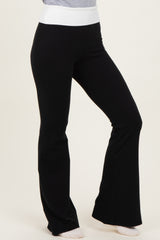 Black Contrast Waistband Flared Lounge Pants