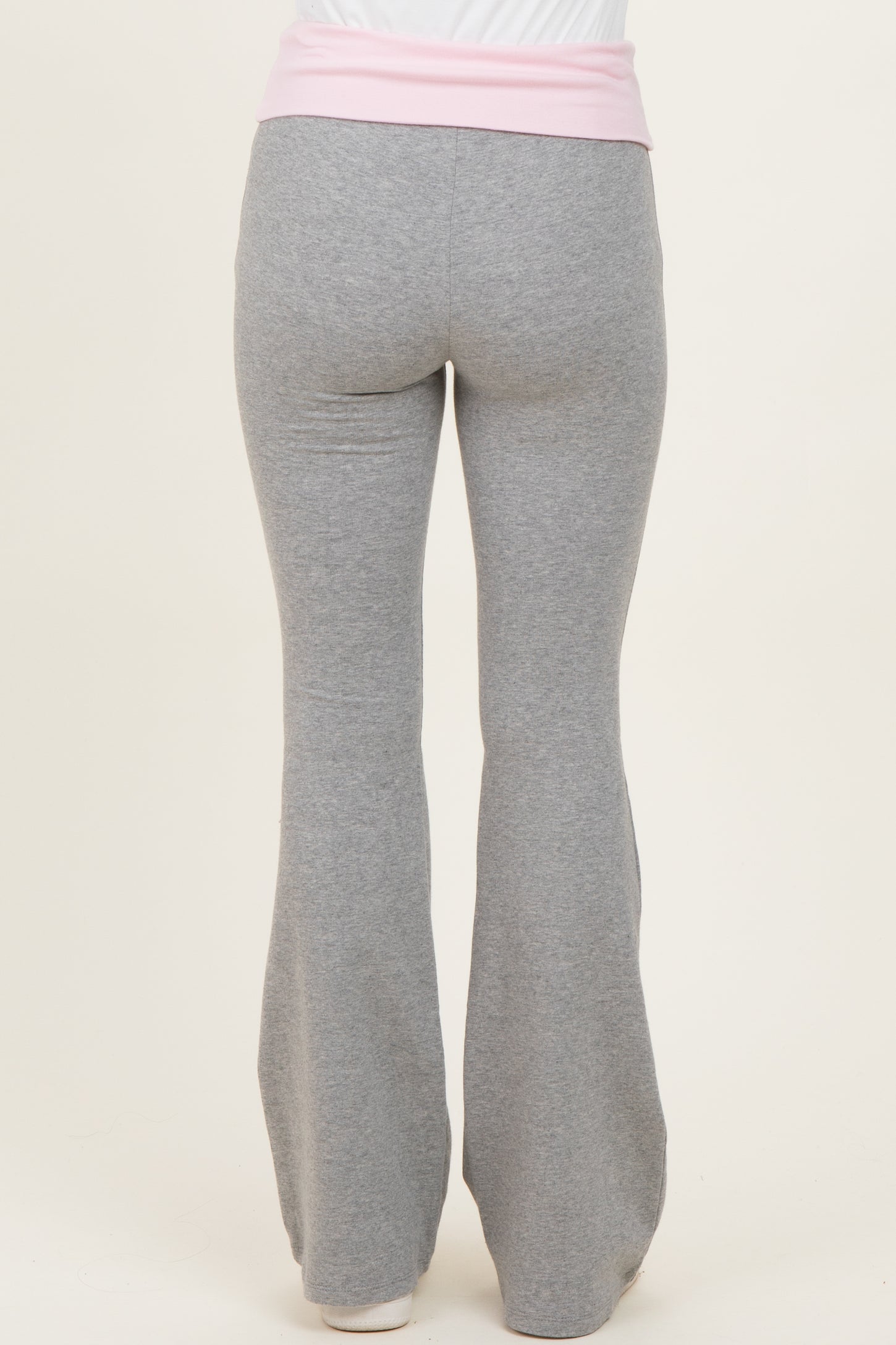 Heather Grey Contrast Waistband Flared Lounge Pants