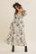 Cream Floral Smocked Long Sleeve Maxi Dress