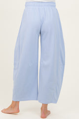 Light Blue Barrel Leg Terry Maternity Sweatpants