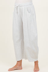 Ivory Barrel Leg Terry Maternity Sweatpants