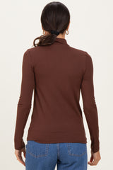 Brown Mock Neck Top