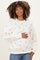 Cream Crew Neck Heart Print Maternity Sweatshirt