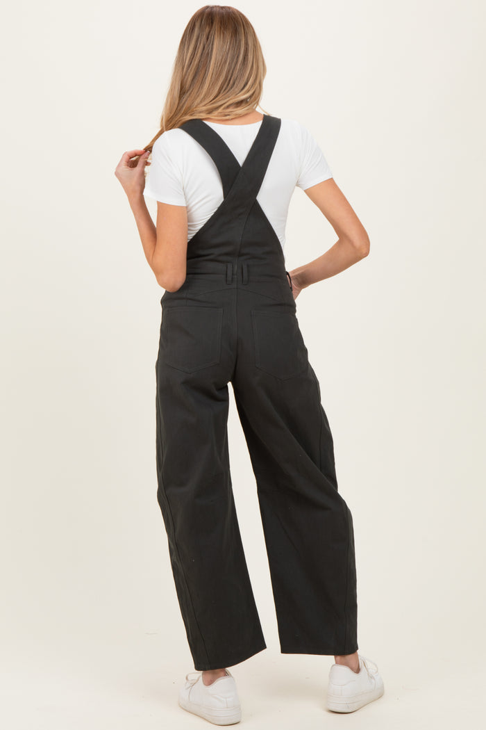 Charcoal Barrel Leg Maternity Overalls