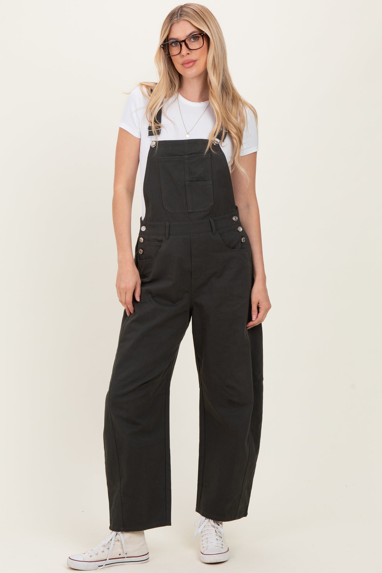 Charcoal Barrel Leg Overalls