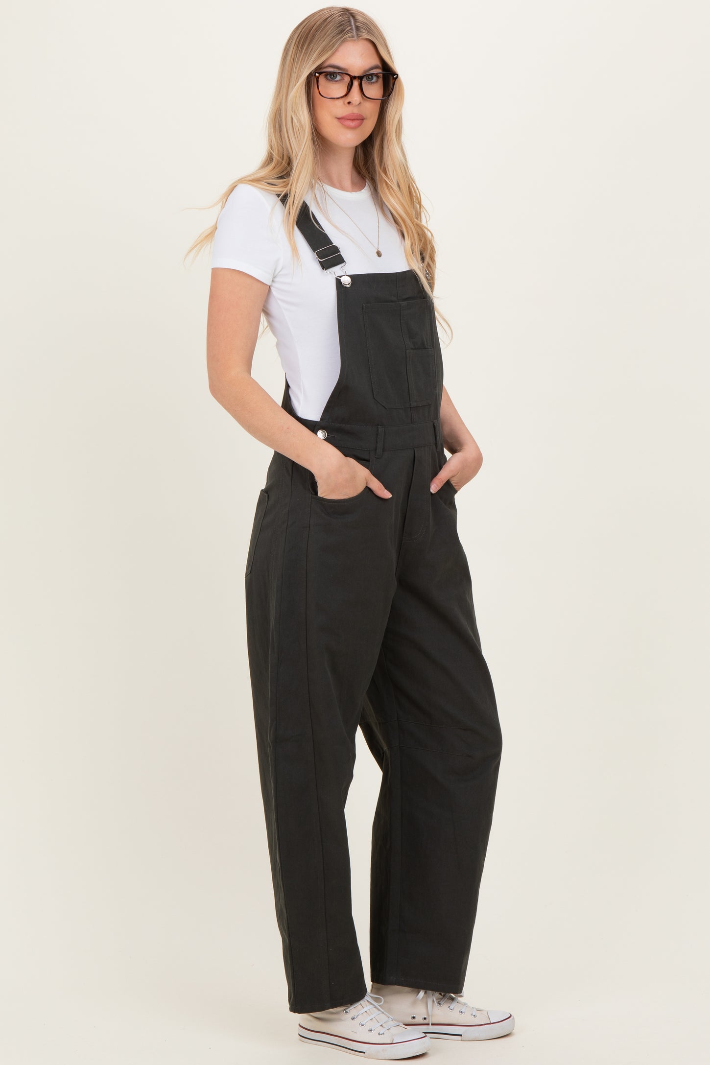 Charcoal Barrel Leg Overalls