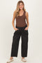 Black Striped Barrel Maternity Pants