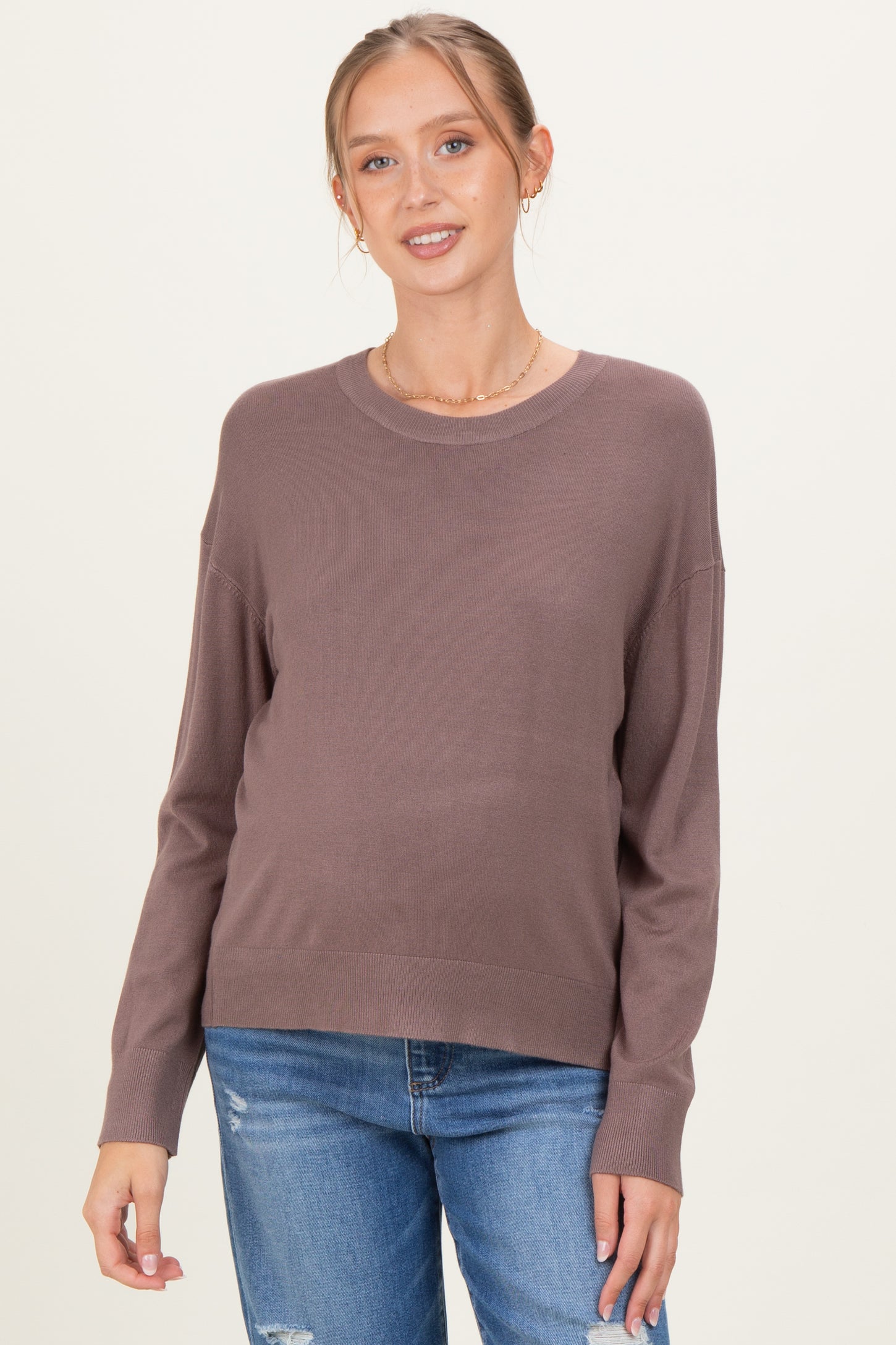 Cocoa Classic Crew Neck Maternity Sweater