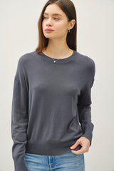 Charcoal Classic Crew Neck Maternity Sweater