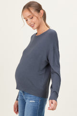 Charcoal Classic Crew Neck Maternity Sweater
