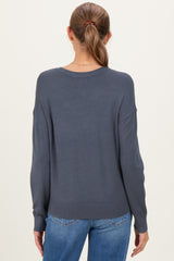 Charcoal Classic Crew Neck Maternity Sweater