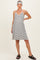 Ivory/ Black Striped Sleeveless Halter Maternity Mini Dress