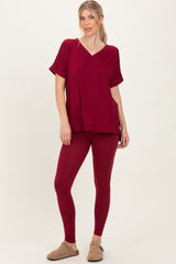 Cabernet Oversized V-Neck Tee Legging Maternity Lounge Set