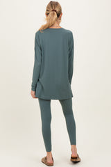 Ash Jade Brushed Knit Oversized Top and Legging Maternity Set