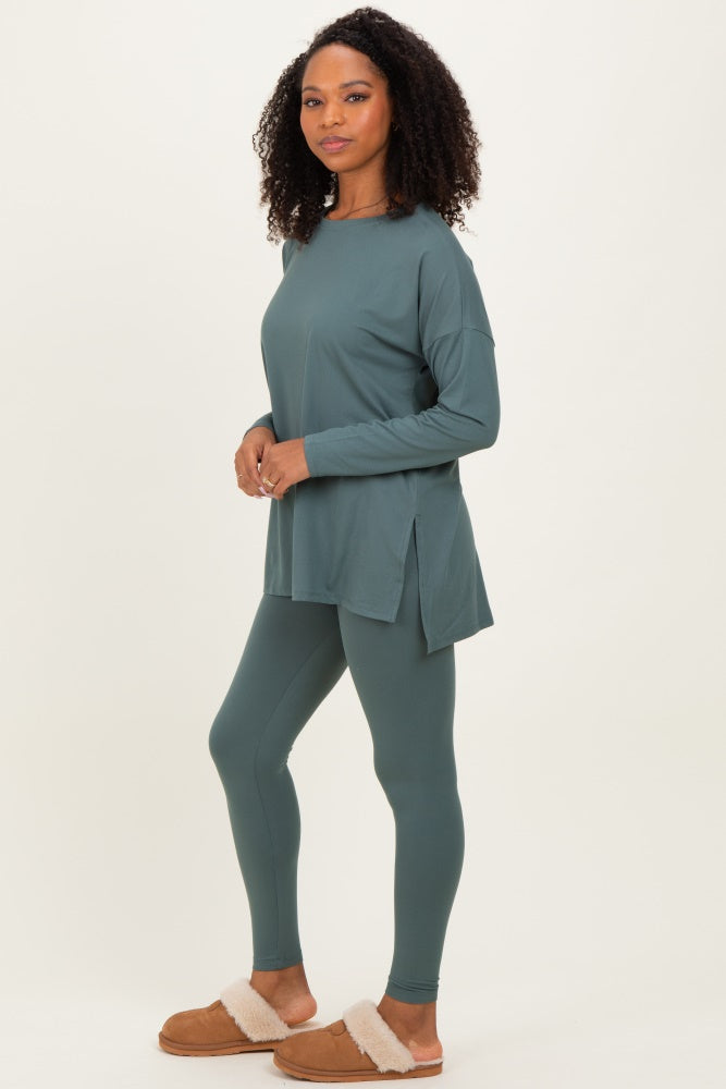 Ash Jade Brushed Knit Oversized Top and Legging Set