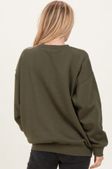 Olive Oversized Fleece Sweatshirt