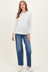 Cream Long Sleeve Maternity Top