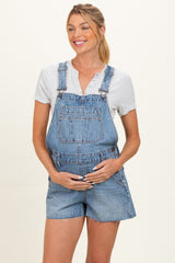 Blue Maternity Denim Shortall