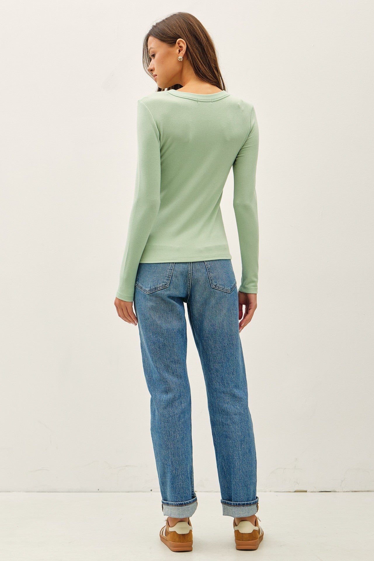 Light Green Long Sleeve Top
