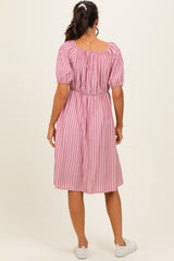 Red Gingham Square Neck Dress