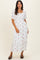 Ivory Embroidered Smocked Midi Dress