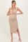 Light Taupe Cutout Fitted Maternity Midi Dress