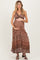 Rust Printed Twisted Front Maternity Maxi Dress
