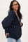 Navy Oversized Maternity Zip Up Hoodie