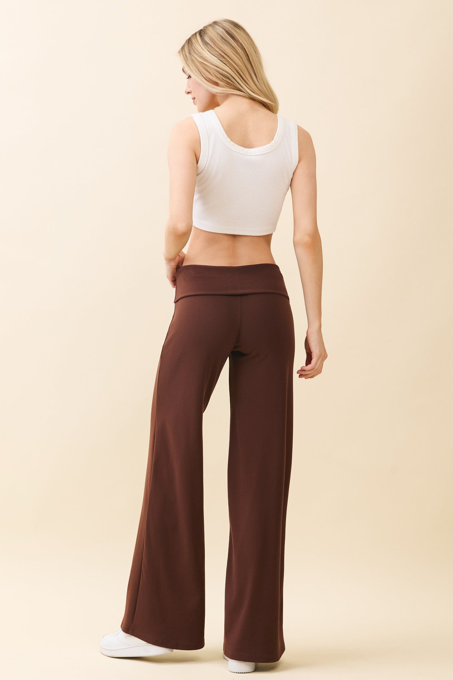 Cocoa Wide Leg Fold Over Lounge Pants