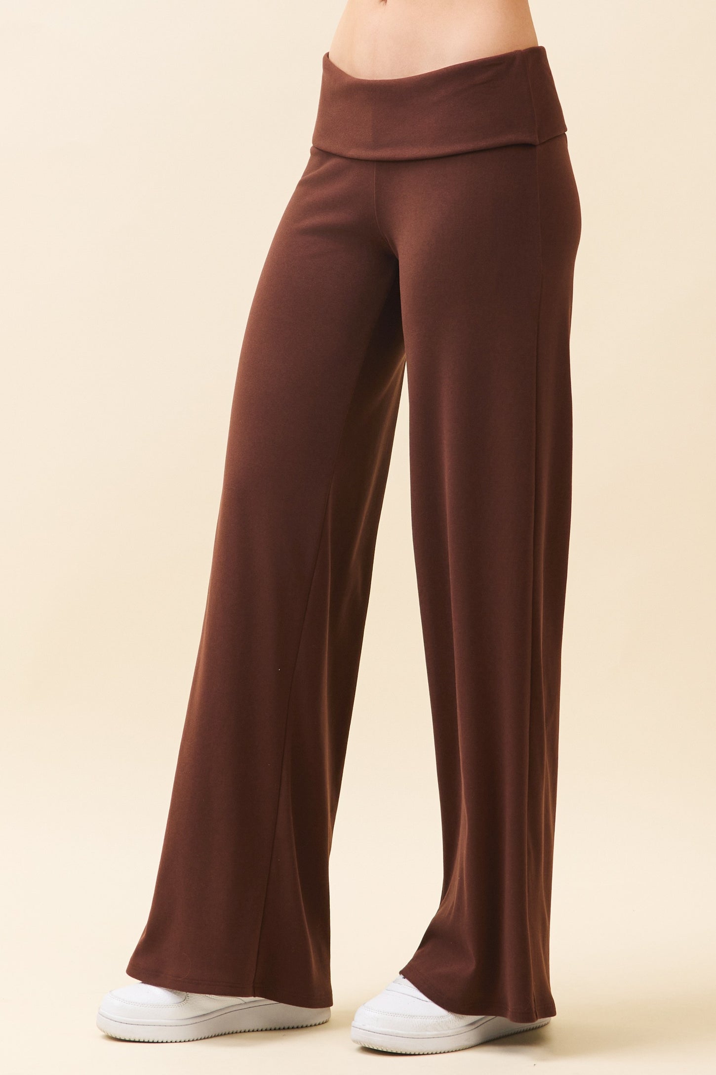 Cocoa Wide Leg Fold Over Lounge Pants