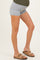 Heather Grey Foldover Waistband Maternity Shorts