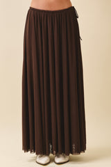 Chocolate Mesh Maxi Skirt