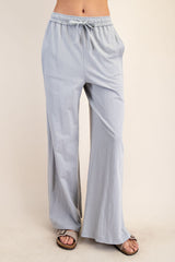 Light Grey Drawstring Wide Leg Lounge Pant