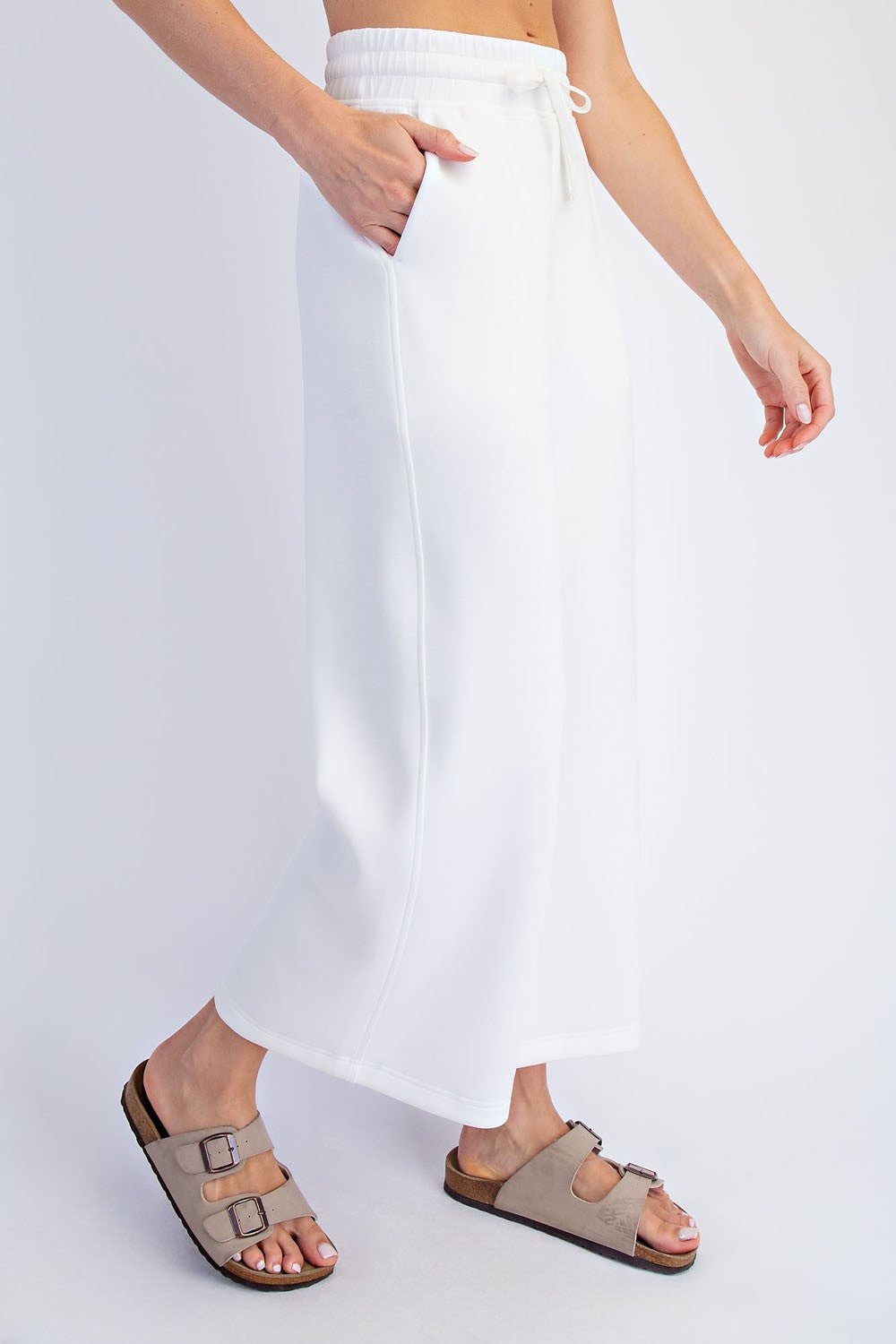 Ivory Ankle Wide Leg Lounge Pants