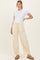 Yellow Mineral Wash Barrel Leg Maternity Lounge Pants