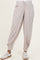 Beige Waffle Knit Raw Seam Maternity Joggers