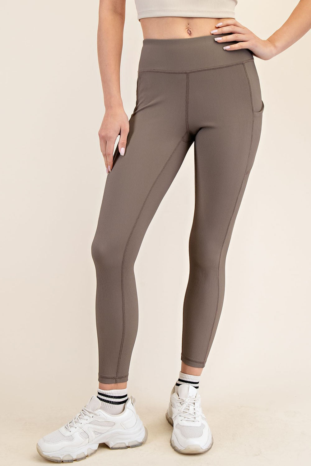 Mocha Ribbed Active Legging