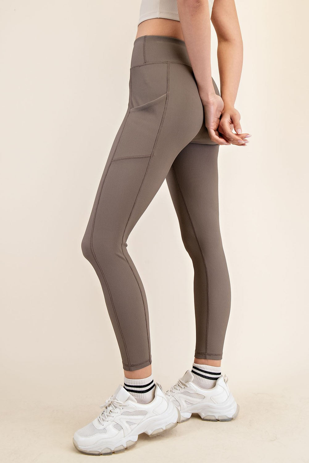 Mocha Ribbed Active Legging