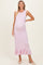 Light Pink Ribbed Knit Sleeveless Ruffle Hem Maternity Maxi Dress