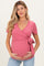 Light Pink Wrap Front Tie Maternity/Nursing Top