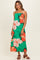 Green Floral Print Sleeveless Maxi Dress