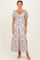 Ivory Floral Short Sleeve Maxi Dress