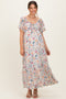 Ivory Floral Short Sleeve Maternity Maxi Dress