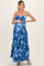 Blue Tie Dye Cutout Tie Back Maternity Maxi Dress