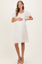 Ivory Textured Sweetheart Neck Maternity Dress