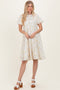 Ivory Floral Eyelet Lace Midi Dress