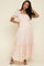 Light Pink Smocked Button Down Maternity Maxi Dress